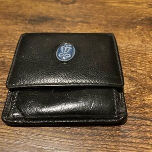 Vintage Lladro Society black leather coin purse